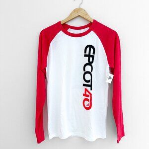 NWT Disney Parks EPCOT 40th Anniversary Raglan Baseball Long Sleeve Tee Shirt XS